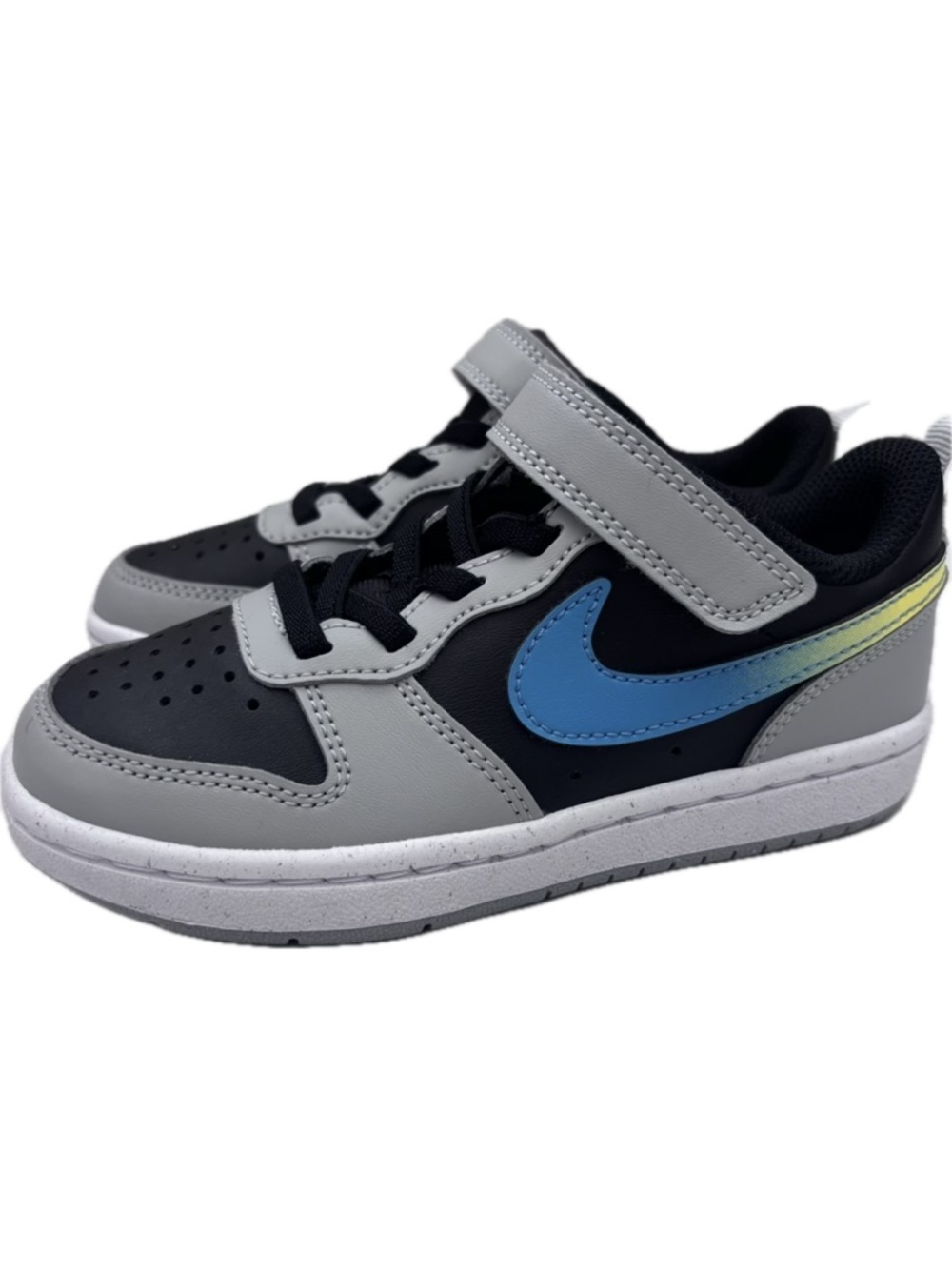 Nike Court Borough Preschool Sneakers Gray & Black Low-Top Slip-On Sz 11